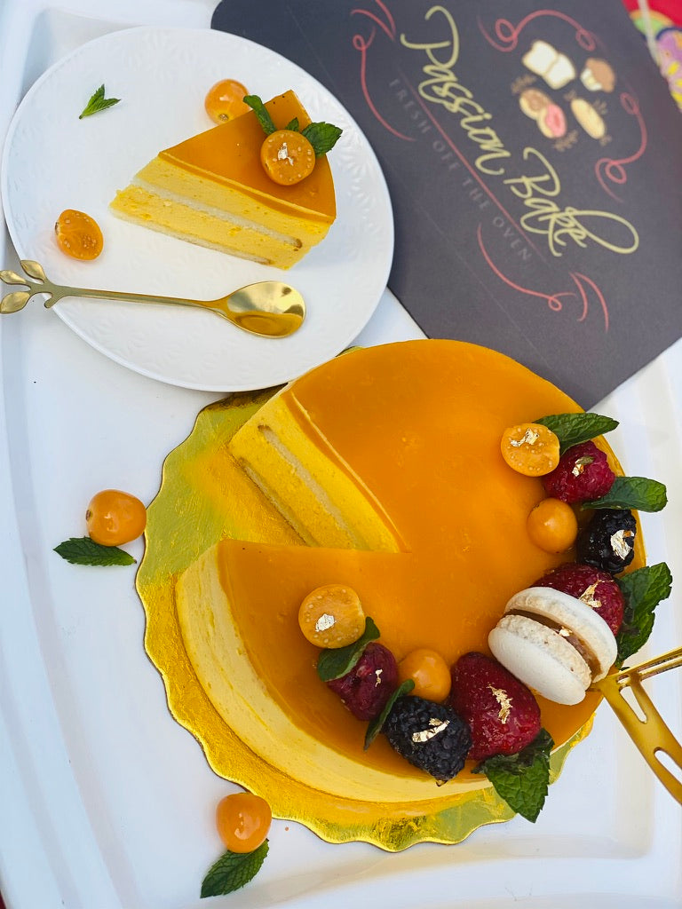 Glazed Mango Mousse Cake