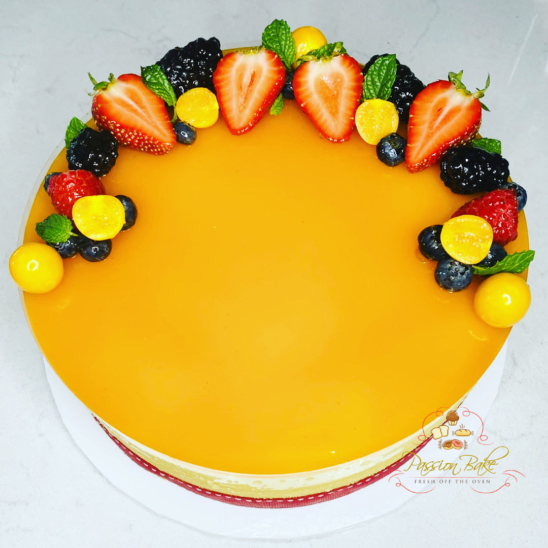 Glazed Mango Mousse Cake